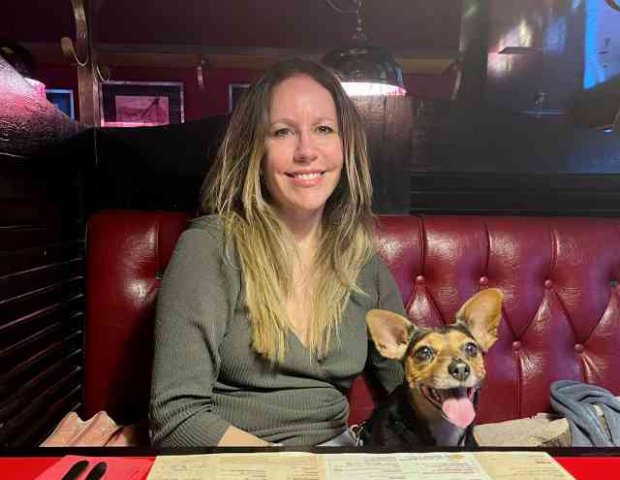 Julia & Cookie enjoying dinner in France on their way from Edinburgh to Barcelona.